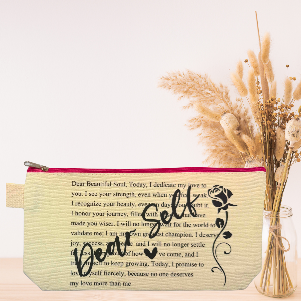 Inspirational Makeup Bags | Motivational Zipper Pouch | Daily Affirmation Cosmetic & Travel Organizer