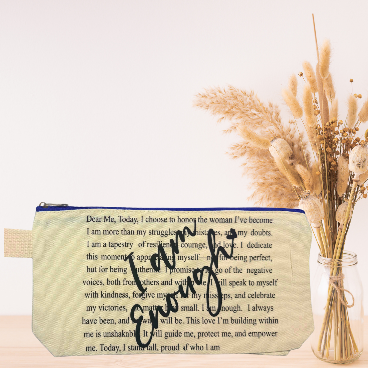Inspirational Makeup Bags | Motivational Zipper Pouch | Daily Affirmation Cosmetic & Travel Organizer